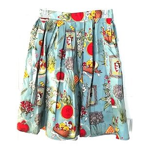 Frida Kahlo Inspired Pleated Skirt